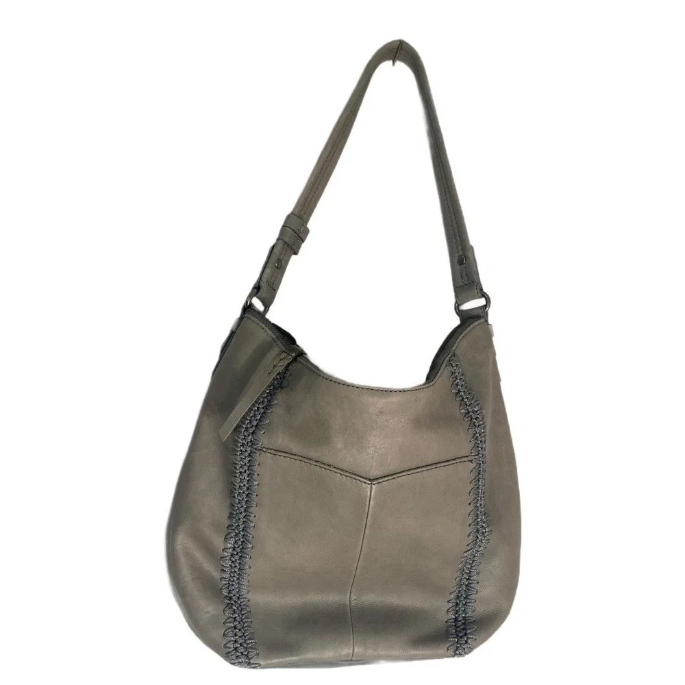 The Sak Sequoia Hobo‎ Purse Slate Crochet Leather Handbag